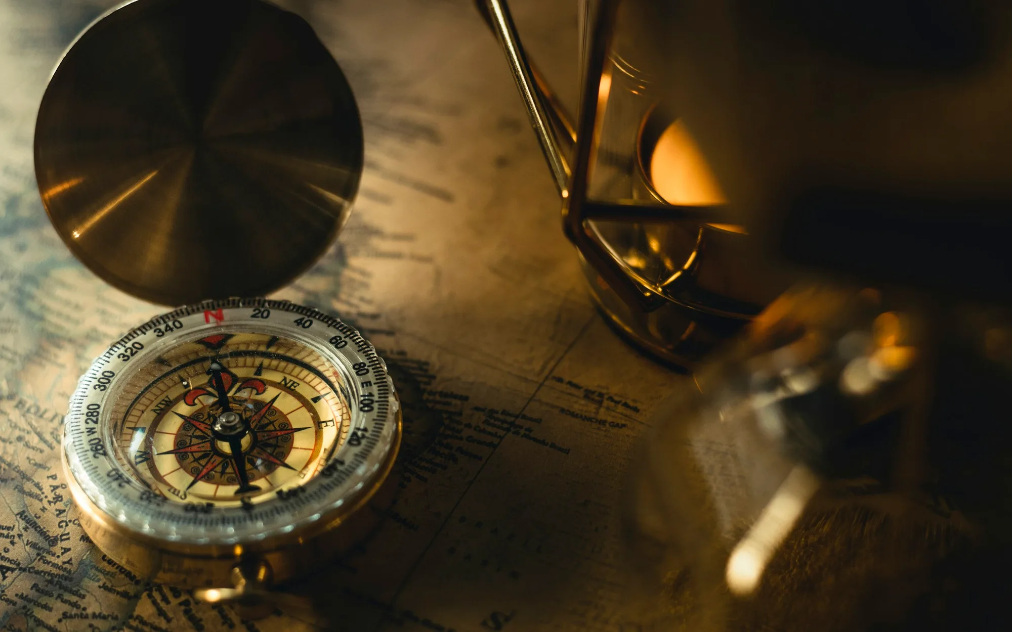 Compass and map, evoking direction and life purpose