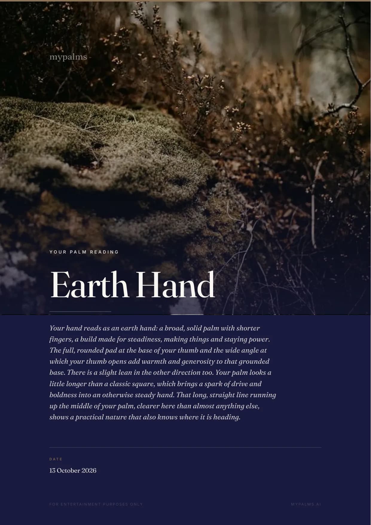 Sample reading, page 1: Cover