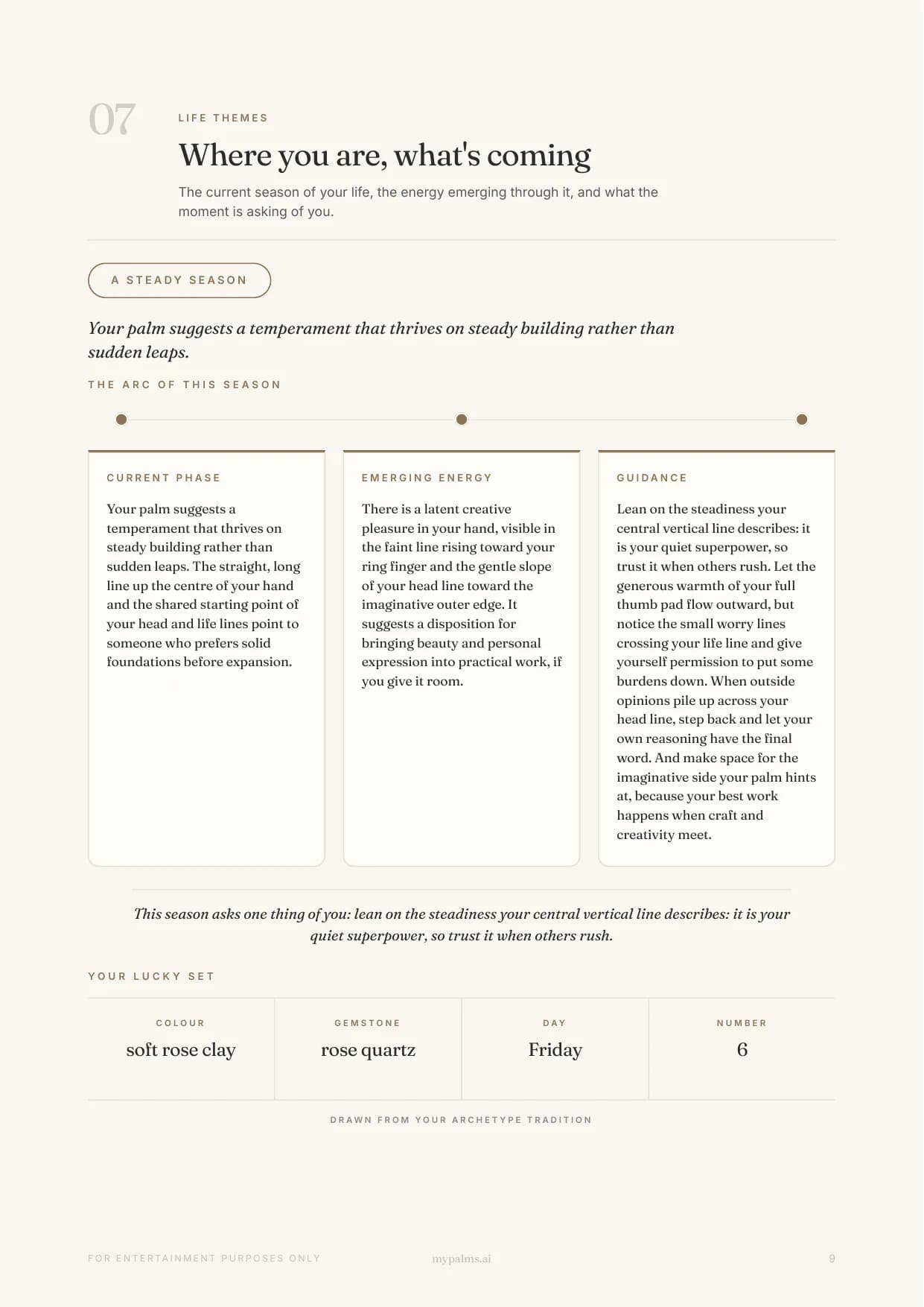 Sample reading, page 9: Where you are, what's coming